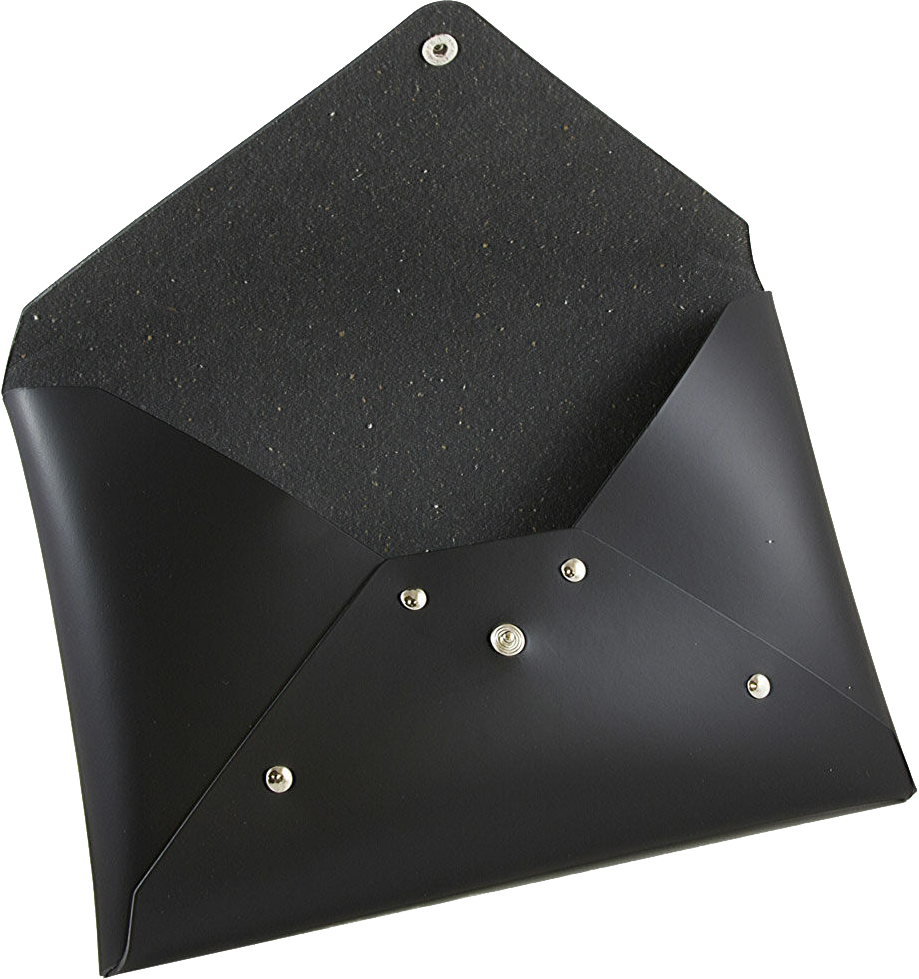 Black 9 1/2 x 6 1/2 x 1 Leather Portfolios with Snap