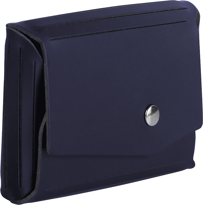 Navy Leather with Snap Closure Navy Leather Business Card Case with Snap Closure - 20 Card Capacity