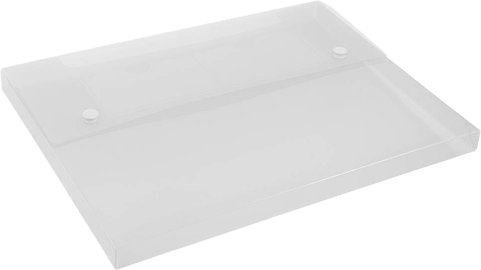 Clear 9 1/2 x 12 1/2 x 3/4 Plastic Portfolios with Two Snaps