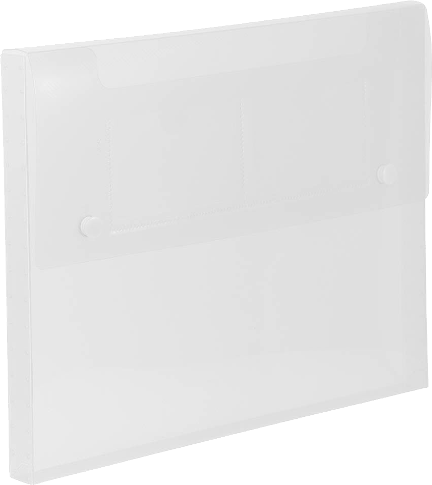 Clear 9 1/2 x 12 1/2 x 3/4 Plastic Portfolios with Two Snaps