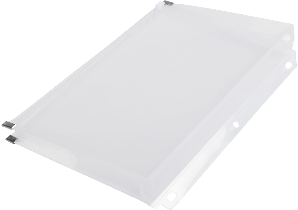 Clear 6 x 9 Booklet 3 Hole Punch Plastic Envelopes with Zip Closure