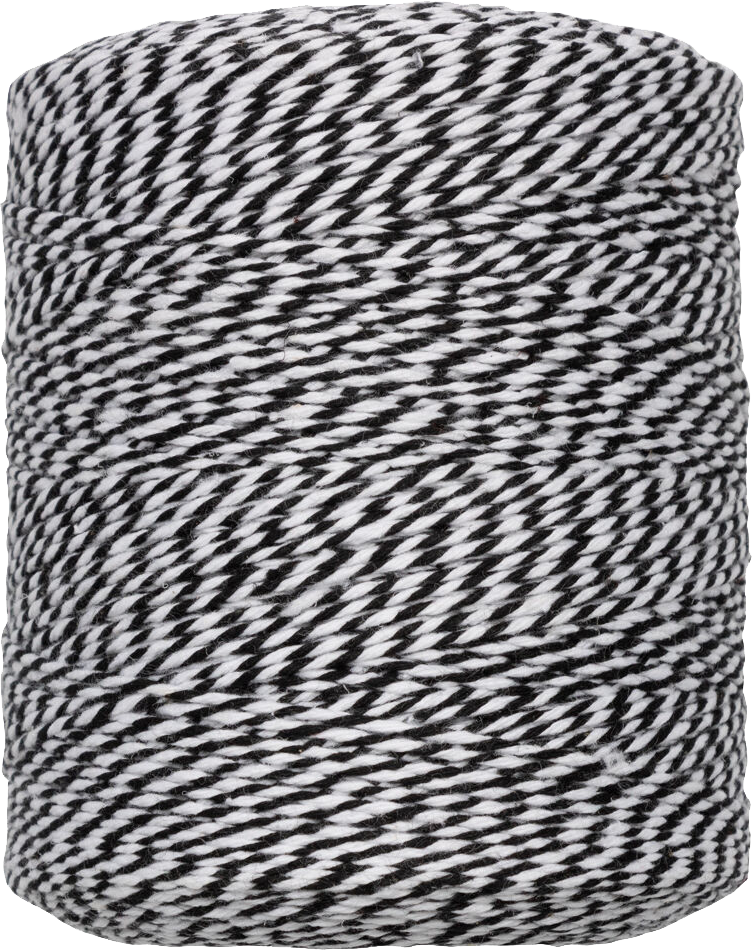 Black and White 500 Yards Bakers Twine Ribbon