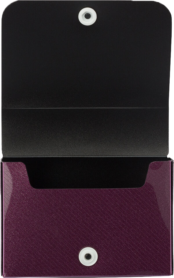 Burgundy Metallic Plastic Business Card Case - 20 Card Capacity