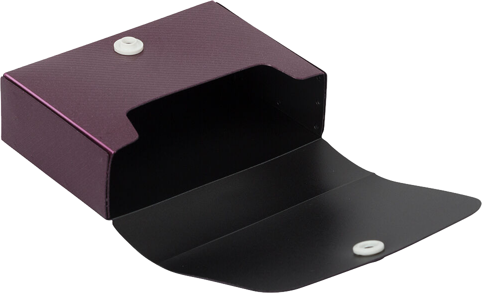 Burgundy Metallic Plastic Business Card Case - 20 Card Capacity