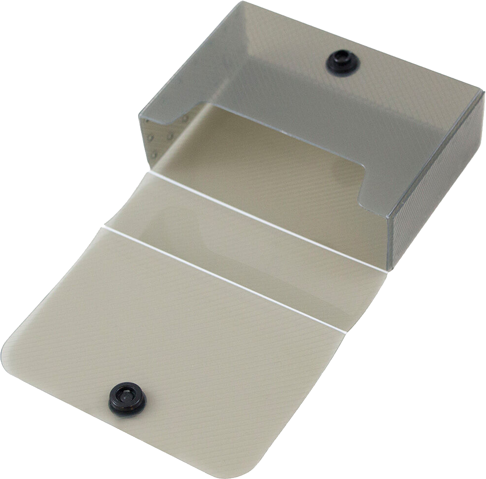Smoke Gray Plastic Business Card Case with Snap Closure - 20 Card Capacity
