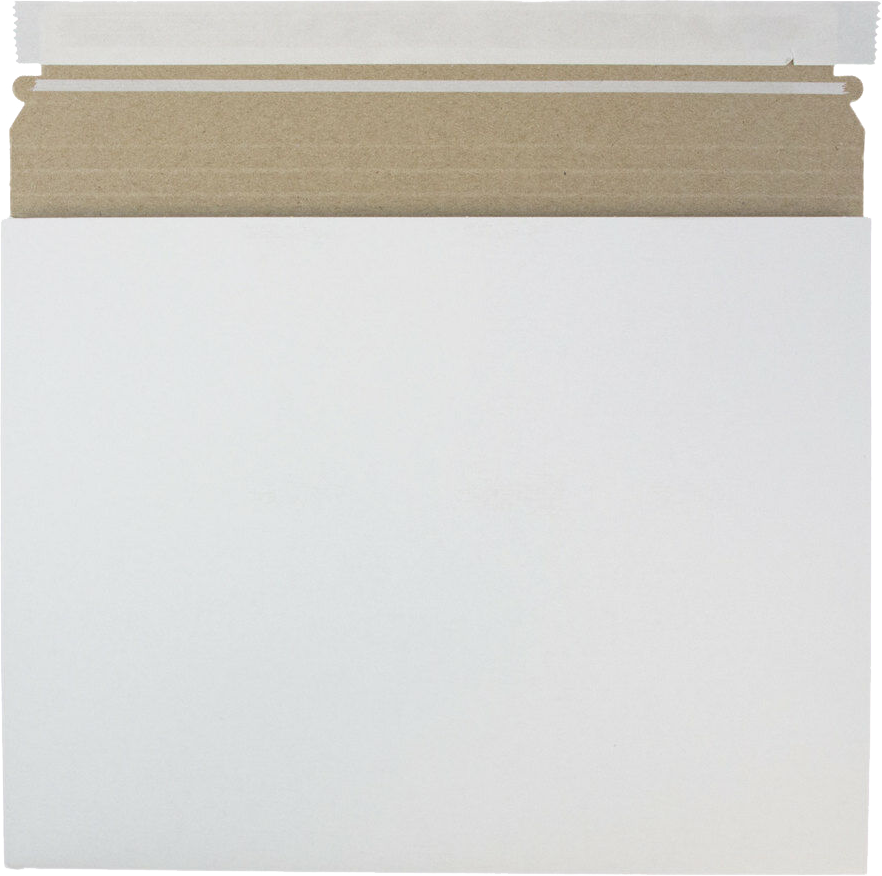 White 130lb 12 1/2 x 9 1/2 x 1 Photo Mailer Envelopes with Peel & Seal
