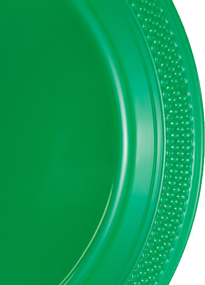 Green Medium Plastic Plates (9 Inch) - 20 Pack