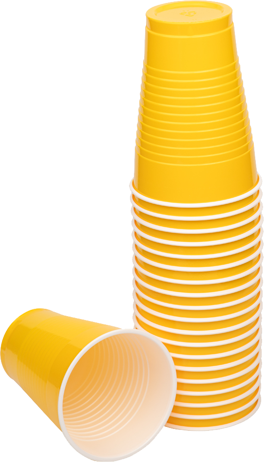 Yellow 12oz Plastic Cups - 20 Pack