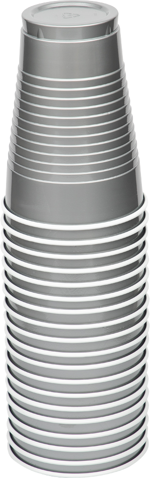 Silver 12oz Plastic Cups - 20 Pack