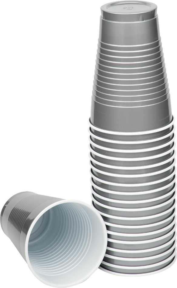 Silver 12oz Plastic Cups - 20 Pack