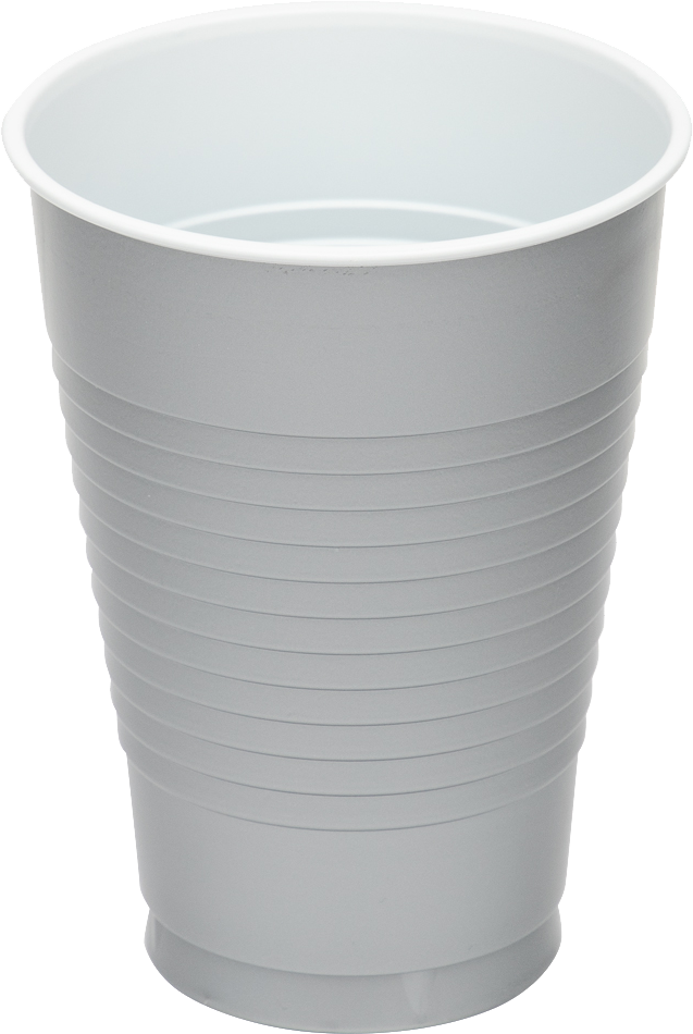 Silver 12oz Plastic Cups - 20 Pack