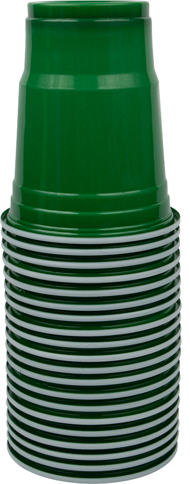 Green 12oz Plastic Cups - 20 Pack