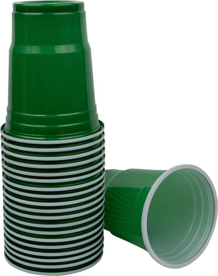 Green 12oz Plastic Cups - 20 Pack