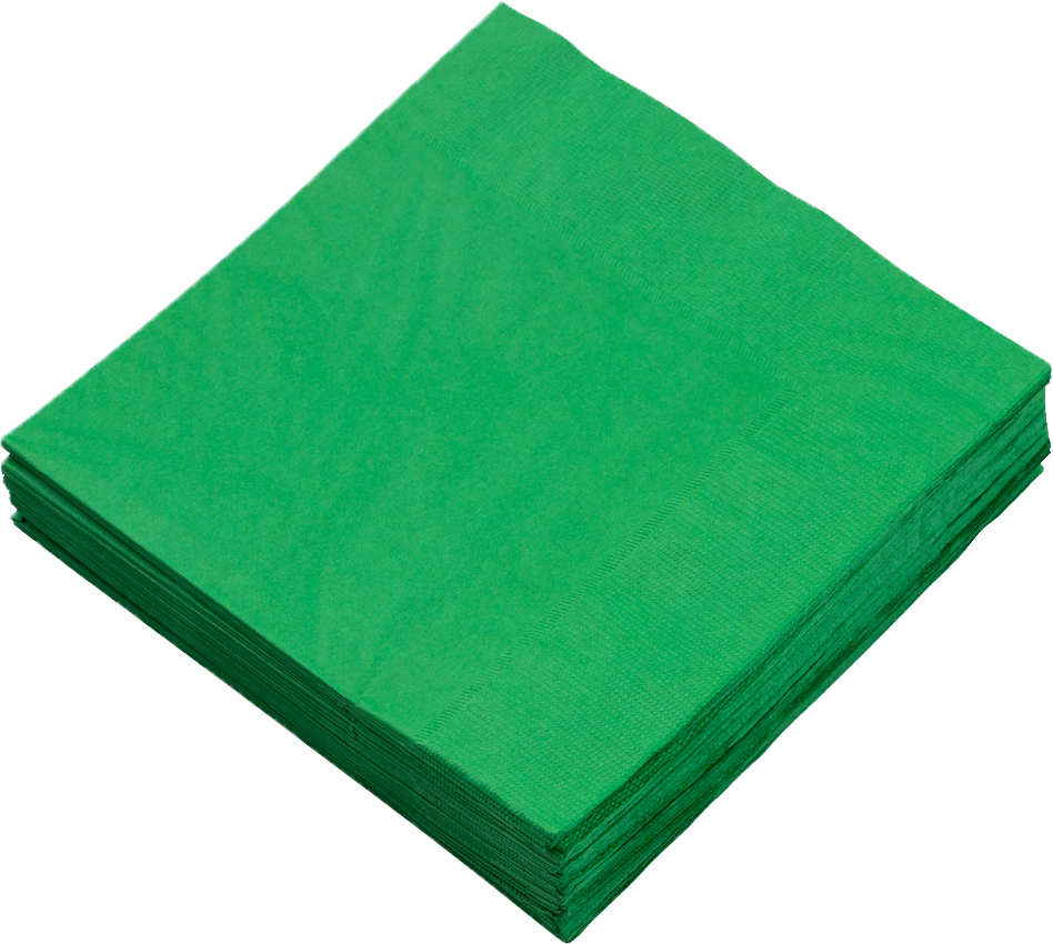 Green 6 1/2 x 6 1/2 3-Ply Lunch Napkins