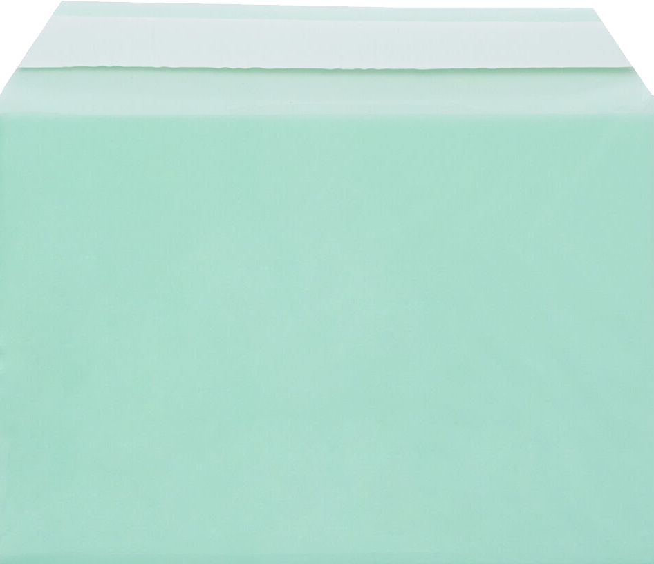 Green 1.6mil 5 1/16 x 7 3/16 Cello Envelopes with Peel & Seal