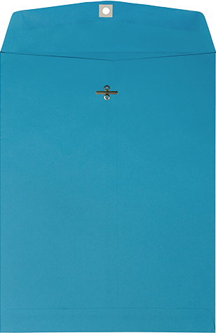Pool Blue 24lb 10 x 13 Open End Envelopes with Clasp