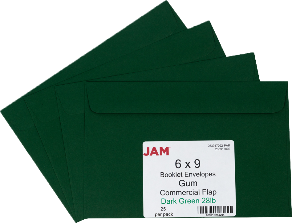 Dark Green 28lb 6 x 9 Booklet Envelopes