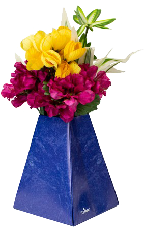 Blue Marble Paper Pop Flower Vases - 3 Pack