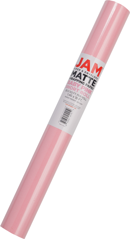 Baby Pink Matte Wrapping Paper - Short Mini Roll (26.3 Sq Ft)