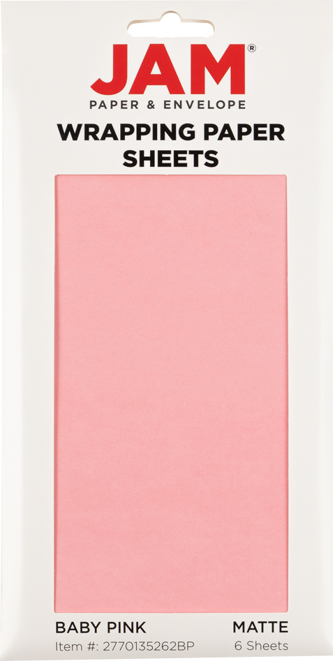 Baby Pink Matte 30" x 20" Wrapping Paper Sheets (25 Sq Ft Total Pack) - 6 Pack