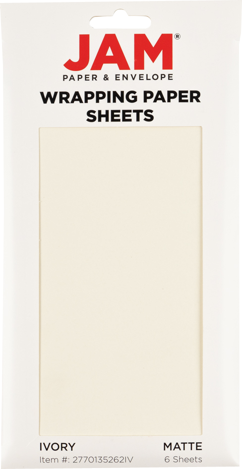 Ivory Matte 30" x 20" Wrapping Paper Sheets (25 Sq Ft Total Pack) - 6 Pack