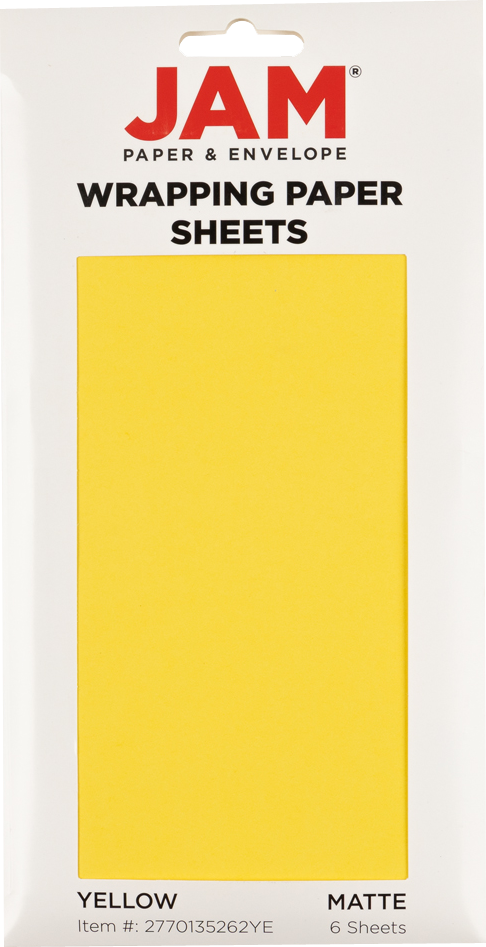 Yellow Matte 30" x 20" Wrapping Paper Sheets (25 Sq Ft Total Pack) - 6 Pack