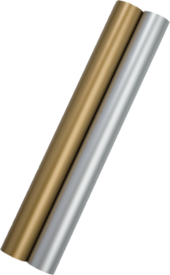 Silver and Gold Matte Wrapping Paper - Short Mini Roll (26.3 Sq Ft Each) - 2 Rolls