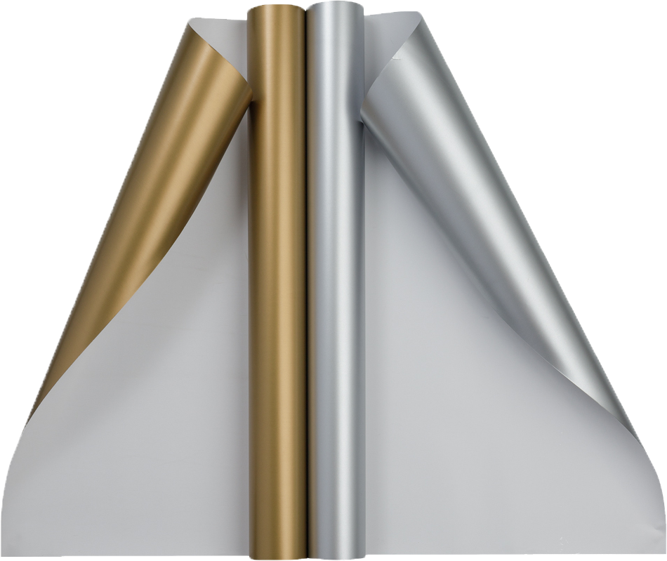 Silver and Gold Matte Wrapping Paper - Short Mini Roll (26.3 Sq Ft Each) - 2 Rolls