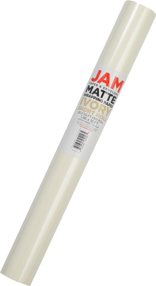 Ivory Matte Wrapping Paper - Short Mini Roll (26.3 Sq Ft)
