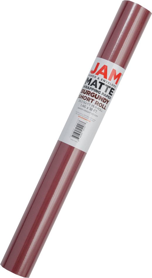 Burgundy Red Matte Wrapping Paper - Short Mini Roll (26.3 Sq Ft)