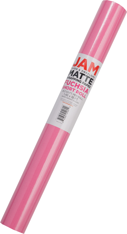 Fuchsia Pink Matte Wrapping Paper - Short Mini Roll (26.3 Sq Ft)