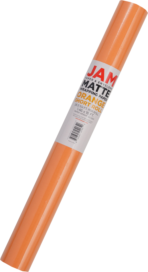 Orange Matte Wrapping Paper - Short Mini Roll (26.3 Sq Ft)