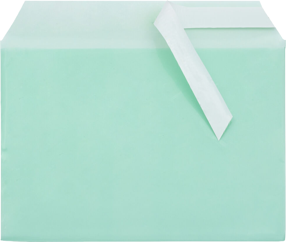 Green 1.6mil 5 1/16 x 7 3/16 Cello Envelopes with Peel & Seal