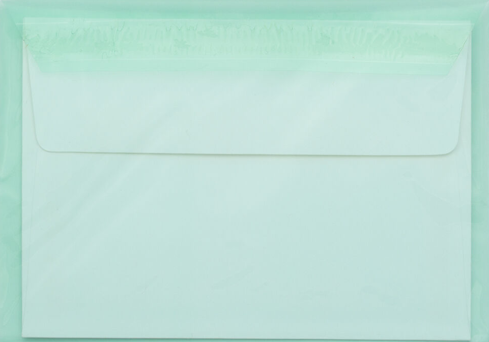 Green 1.6mil 5 1/16 x 7 3/16 Cello Envelopes with Peel & Seal