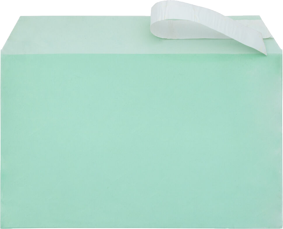 Green 1.6mil 5 7/16 x 8 5/8 Cello Envelopes with Peel & Seal