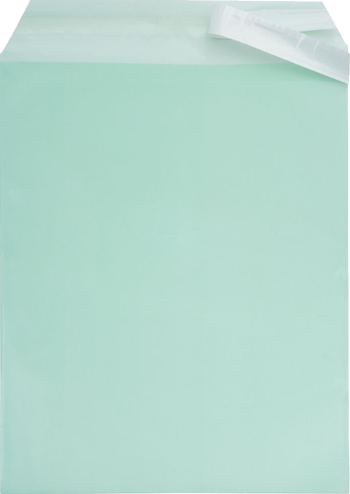 Green 1.6mil 8 15/16 x 11 1/4 Cello Envelopes with Peel & Seal
