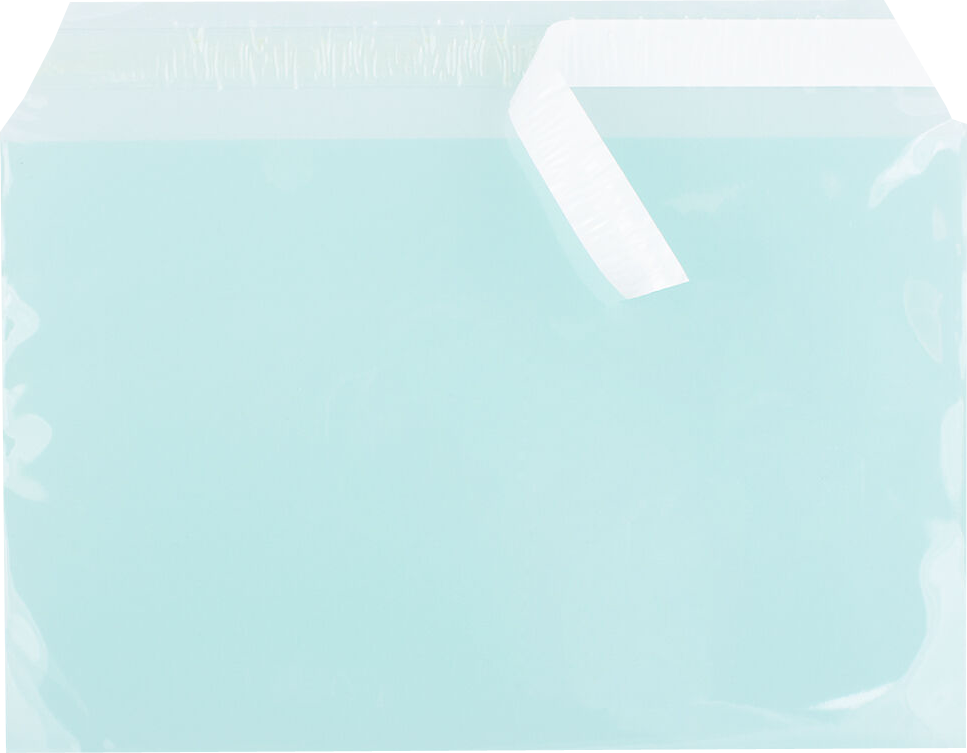 Aqua 1.6mil 5 7/16 x 8 5/8 Cello Envelopes with Peel & Seal