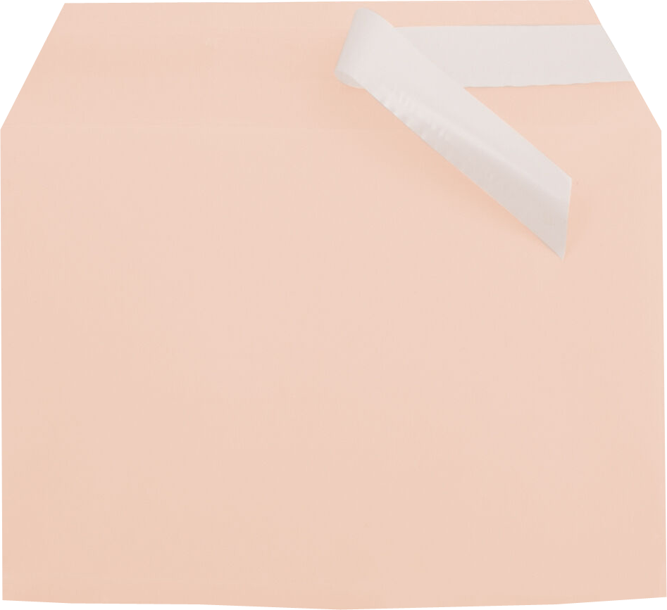 Peach 1.6mil 5 1/16 x 7 3/16 Cello Envelopes with Peel & Seal