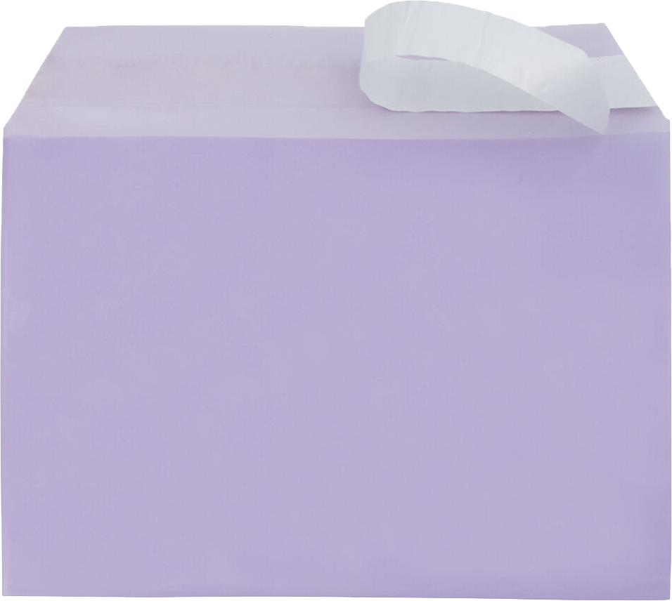 Purple 1.6mil 5 1/16 x 7 3/16 Cello Envelopes with Peel & Seal