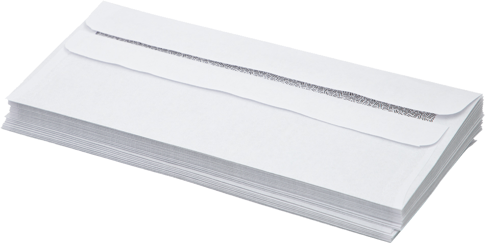 White with Security Tint 24lb #10 Square Flap Envelopes (4 1/8 x 9 1/2) with Simple Seal
