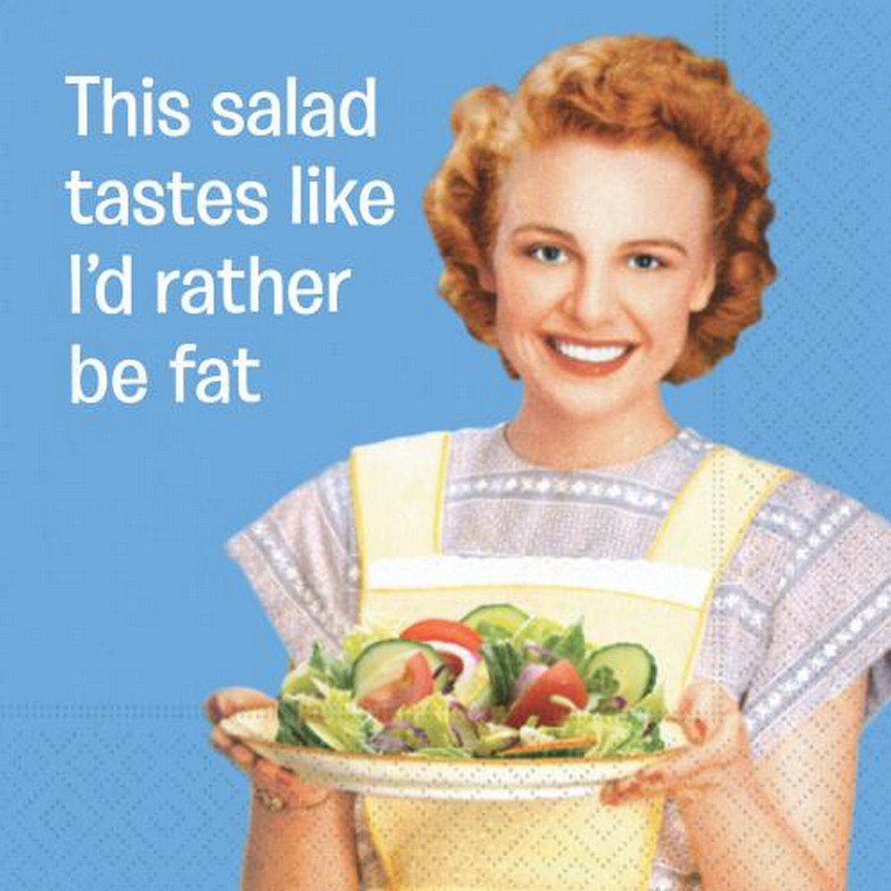 I'd Rather Be Fat 5 x 5 Novelty Holiday Cocktail Napkins - 20 Pack