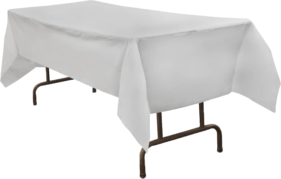 White 54 x 108 Plastic Tablecover