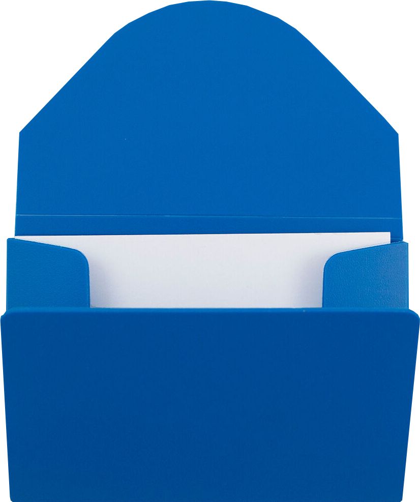 Blue Solid Plastic Business Card Case - 20 Card Capacity