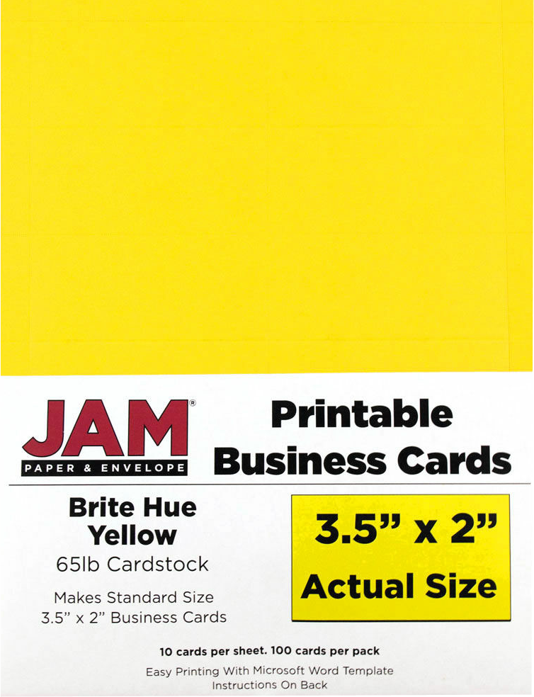 Bright Yellow Business Cards - 100 Pack