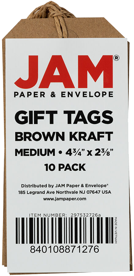 Brown Kraft Medium Gift Tags (4 1/4 x 2 3/8) - 10 Pack