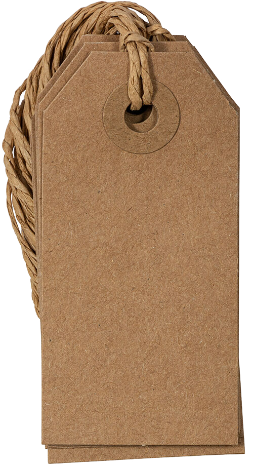 Brown Kraft Small Gift Tags (3 1/4 x 1 5/8) - 10 Pack
