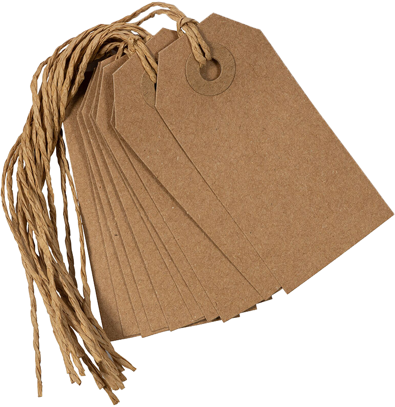 Brown Kraft Small Gift Tags (3 1/4 x 1 5/8) - 10 Pack