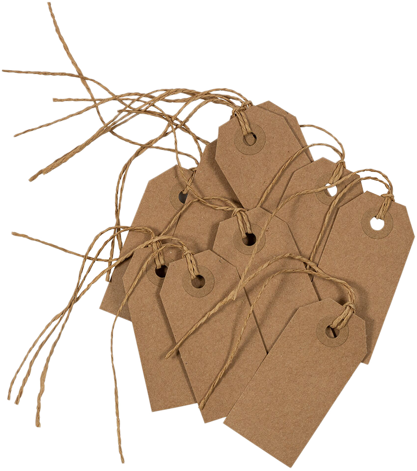 Brown Kraft Small Gift Tags (3 1/4 x 1 5/8) - 10 Pack