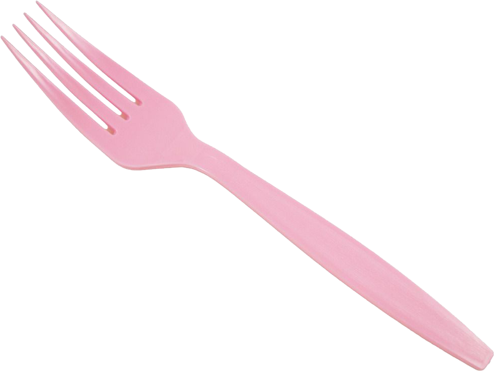 Baby Pink Plastic Forks - 100 Pack