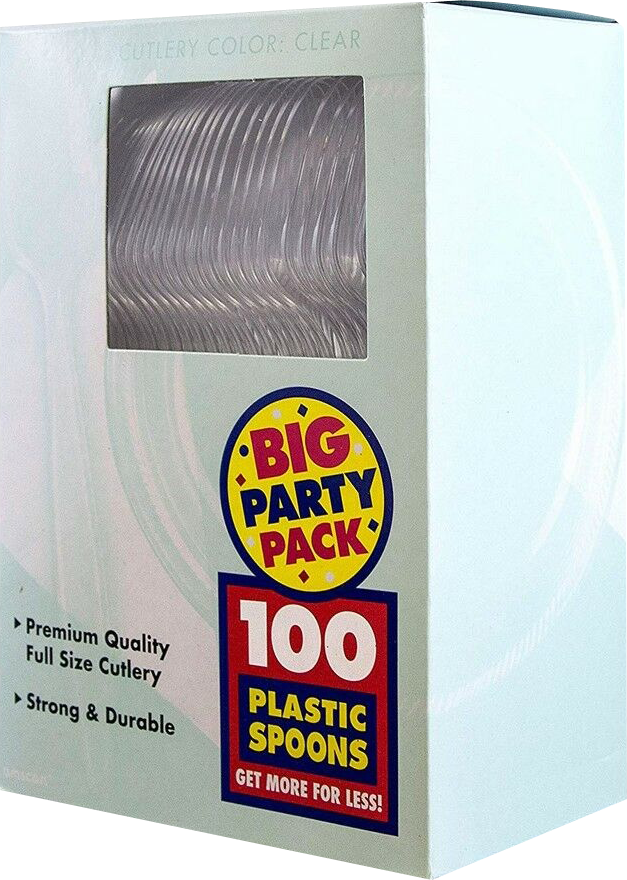 Clear Plastic Spoons - 100 Pack